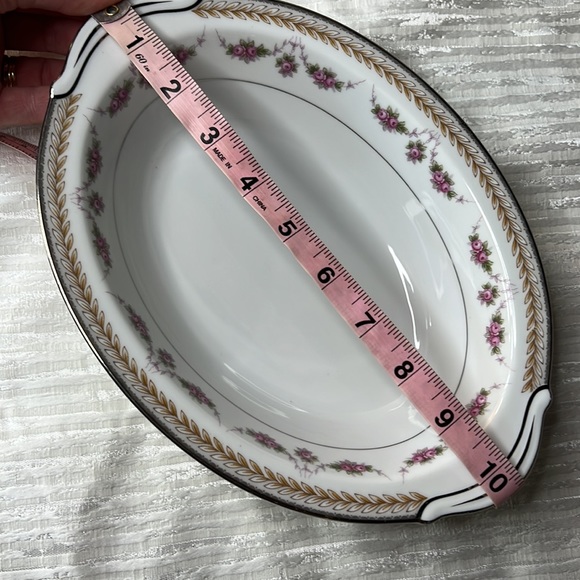 RC SERVING BOWL VTG 1960s PATTERN NORITAKE 564 VICTORIAN ROSES AND LAUREL TRIM - Picture 6 of 14